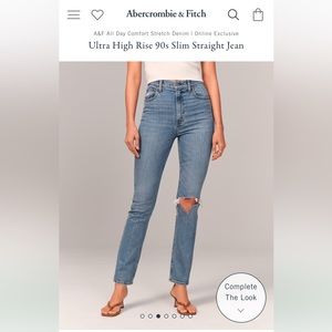 Abercrombie ultra high rise 90s slim straight jeans